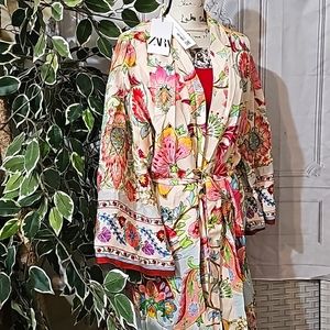 NWT Zara Open Printed Kimono Top